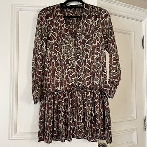 Zara Brown and White Tiered dress